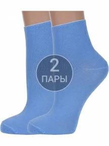 Комплект из 2 пар женских носков без резинки ХОХ ГОЛУБЫЕ (2-G-1406)