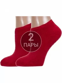 Комплект из 2 пар женских махровых носков ХОХ, 2-GZ-3R9, КРАСНЫЕ