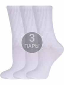 Комплект из 3 пар женских носков Челны-текстиль "БЕЛЫЕ" (3-L34ж)