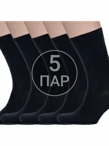 Комплект из 5 пар мужских бамбуковых носков DiWaRi, 5-7С-94СП, рис. 000, ЧЕРНЫЕ