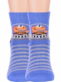 Комплект из 2 пар детских махровых носков Брестские (БЧК), 2-14С3060, рис. 636, ВАСИЛЬКОВЫЕ