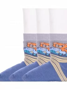 Комплект из 3 пар детских махровых носков Брестские (БЧК), 3-14С3060, рис. 822, ДЖИНСОВЫЕ