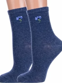 Комплект из 2 пар женских спортивных носков Брестские (БЧК), 2-23С1155, рис. 584, СИНИЕ МЕЛАНЖ