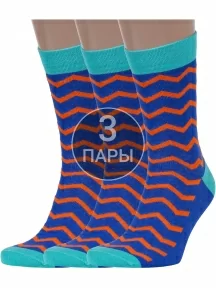 Комплект из 3 пар мужских носков ХОХ FANTASY, 3-XF-22, ВАСИЛЬКОВЫЕ