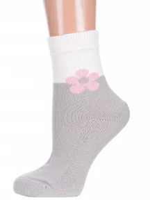 Женские полушерстяные носки с махровым следом LORENZline, В14М, СВЕТЛО-СЕРЫЕ