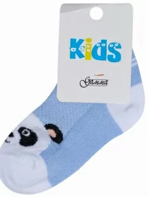 Детские носки "Гамма", С1649, рис. Панда, СВЕТЛО-ГОЛУБЫЕ