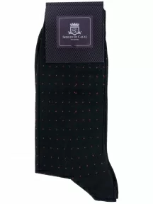 Комплект из 3 пар мужских носков Sergio Di Calze (PINGONS) из мерсеризованного хлопка ЧЕРНО-КРАСНЫЕ (3-18SC1)