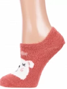 Женские теплые ультракороткие носки "Пуховые" Hobby Line, Нжпуху9501, СВЕТЛО-КОРИЧНЕВЫЕ