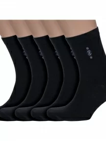 Комплект из 5 пар мужских носков Альтаир, 5-АМН, С7, ЧЕРНЫЕ