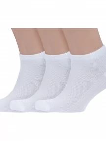 Комплект из 3 пар мужских носков Grinston socks (PINGONS) из микромодала, 3-15D10, БЕЛЫЕ