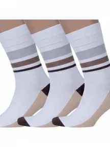 Комплект из 3 пар мужских носков MSCLUB №М46, msk3-М46, nm-529, БЕЛЫЕ