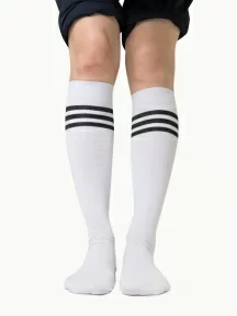 Гольфы unisex St. Friday Socks, 431-2/19, "Полосатая классика", БЕЛЫЕ С ЧЕРНЫМ