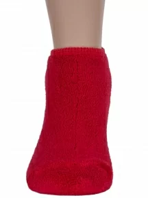 Детские короткие носки с наружной махрой ХОХ, DZ-3R18, КРАСНЫЕ