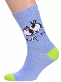 Носки унисекс Брестские (БЧК), 21С4200, рис. 164, ГОЛУБЫЕ МЕЛАНЖ