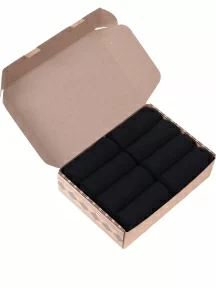 Набор из 8 пар мужских хлопковых носков (ТМ Grinston socks), PG-17D1-8k, ЧЕРНЫЕ