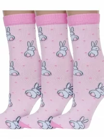 Комплект из 3 пар детских носков Красная ветка, 3-С-21МО, С-2137, РОЗОВЫЕ