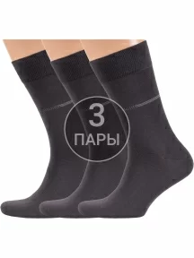 Комплект из 3 пар мужских носков RuSocks (Орудьевский трикотаж) ТЕМНО-СЕРЫЕ (3-М-216)