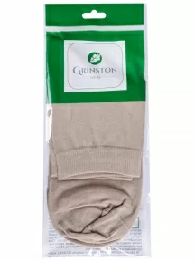 Мужские укороченные носки из 100% хлопка Grinston socks (PINGONS), 15D12, БЕЖЕВЫЕ