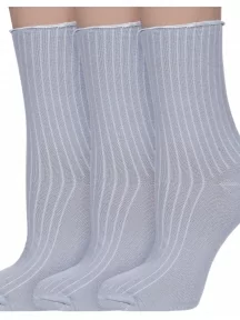 Комплект из 3 пар носков с ослабленной резинкой Альтаир, 3-А205, СВЕТЛО-СЕРЫЕ