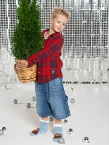 Детские антискользящие махровые носки Oemen, PK548, ГОЛУБЫЕ