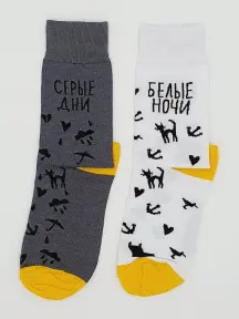 Носки unisex St. Friday Socks "Белые ночи, серые дни" (SPB-1004-02)