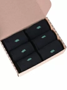 Набор из 6 пар мужских бамбуковых носков (ТМ Grinston socks), PG-15D11-6k, ЧЕРНЫЕ