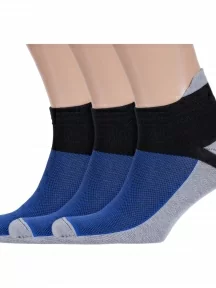 Комплект из 3 пар мужских носков Альтаир, 3-А216, СЕРО-СИНИЕ