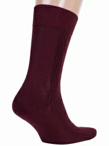 Мужские носки из 100% хлопка RuSocks (Орудьевский трикотаж), М3-11001, рис. 03, ТЕМНО-БОРДОВЫЕ
