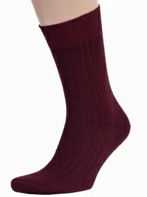 Мужские носки из 100% хлопка RuSocks (Орудьевский трикотаж), М3-11001, рис. 01, ТЕМНО-БОРДОВЫЕ