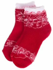 Детские махровые носки "Красная ветка", С-645, КРАСНЫЕ