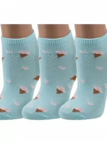Комплект из 3 пар женских носков ХОХ, 3-G-3Rk, G-3R20 БИРЮЗОВЫЕ