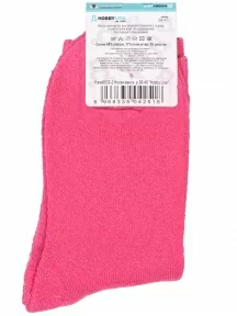 Женские махровые носки Hobby Line, Нжм8833-2, ЯРКО-РОЗОВЫЕ