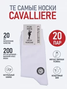 Комплект из 20 пар мужских носков CAVALLIERE (RuSocks), С-330/1-20, БЕЛЫЕ