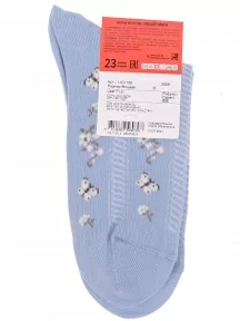 Женские носки Брестские (БЧК), 14с1100, рис. 605, СЕРО-ГОЛУБЫЕ
