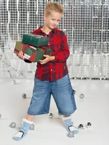 Детские антискользящие махровые носки Oemen, PK550, ГОЛУБЫЕ