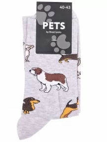 Носки унисекс Брестские (БЧК), 21С4200, рис. 158, СВЕТЛО-СЕРЫЕ МЕЛАНЖ