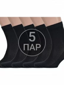 Комплект из 5 пар мужских носков Альтаир, 5-С120, ЧЕРНЫЕ