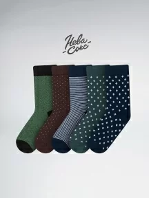 Набор из 5 пар мужских носков "Нева-Сокс", НС-5-НМ206, микс "Городской философ"