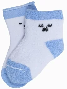 Детские махровые носки "Красная ветка", С-1617, БЕЛЫЕ с голубым
