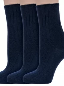 Комплект из 3 пар женских медицинских шерстяных носков Dr. Feet (PINGONS), 3-15DF9, ТЕМНО-СИНИЙ