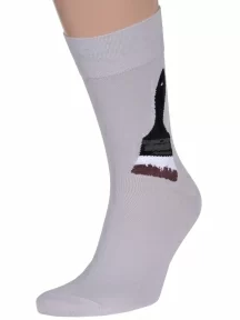 Комплект из 3 пар мужских носков MSCLUB №М20, msk3-М20, nm-237Э, СВЕТЛО-СЕРЫЕ с кисточкой