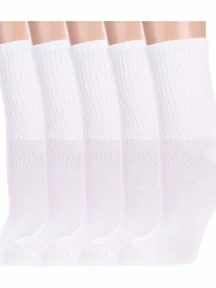 Комплект из 5 пар детских спортивных носков Альтаир, 5-М31, БЕЛЫЕ