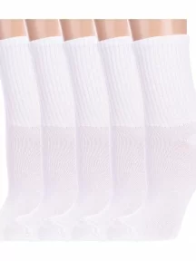 Комплект из 5 пар детских спортивных носков Альтаир, 5-М31, БЕЛЫЕ