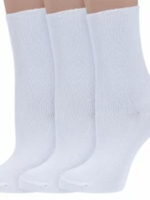 Комплект из 3 пар женских медицинских носков Dr. Feet (PINGONS), 3-15DF6, БЕЛЫЕ