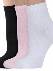 Комплект из 3 пар женских бамбуковых носков ХОХ, 3-G-223, микс 6