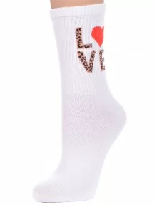 Женские спортивные носки "Красная ветка", С-2225, БЕЛЫЕ