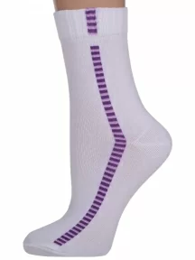 Женские носки (Palama), ЖДС-02, БЕЛО-ФИОЛЕТОВЫЕ