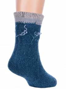 Детские теплые махровые носки Hobby Line, Ндад7621-06, ТЕМНО-ДЖИНСОВЫЕ