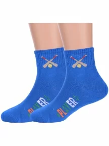 Комплект из 2 пар детских спортивных носков Hobby Line СИНИЕ (2-Ндх4520-05)
