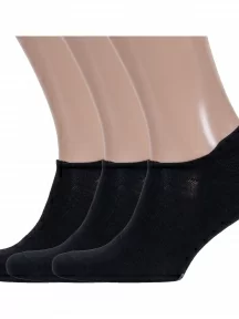 Комплект из 3 пар мужских ультракоротких носков DiWaRi, 3-17С-144СП, рис. 000, ЧЕРНЫЕ